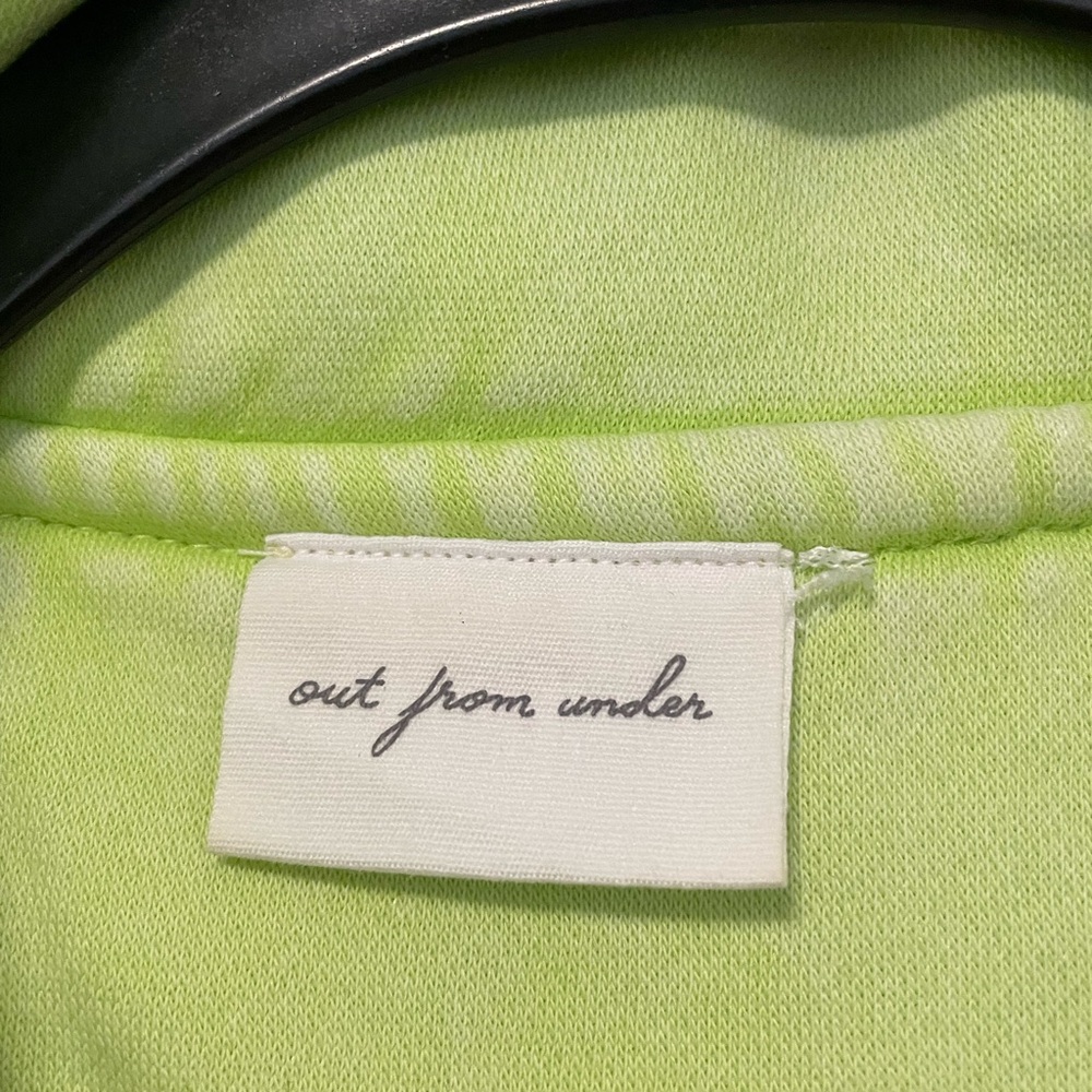 UO Out From Under Green Fleece Cropped 1/4 Zip Pullover - Picture 5 of 5